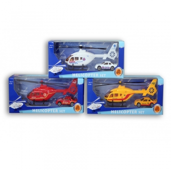 Hubschrauber + Rettungsdienst 3fach sort. 25x10x5cm